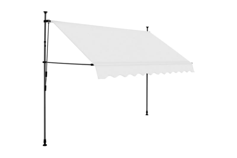 foldemarkise manuel betjening med LED 250 cm cremefarvet - Creme - Havemøbler - Solafskærmning - Markiser - Vinduesmarkise