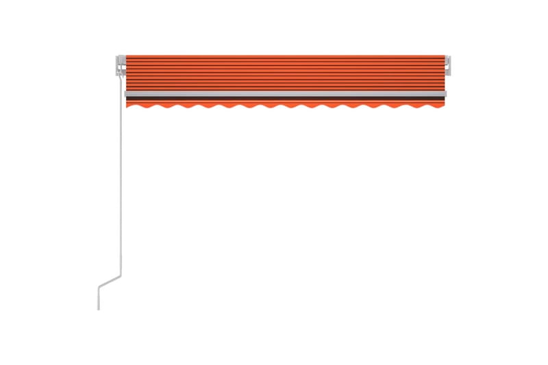 foldemarkise manuel betjening med LED 300x250 cm - Orange - Balkonmarkise - Markiser - Terrassemarkise