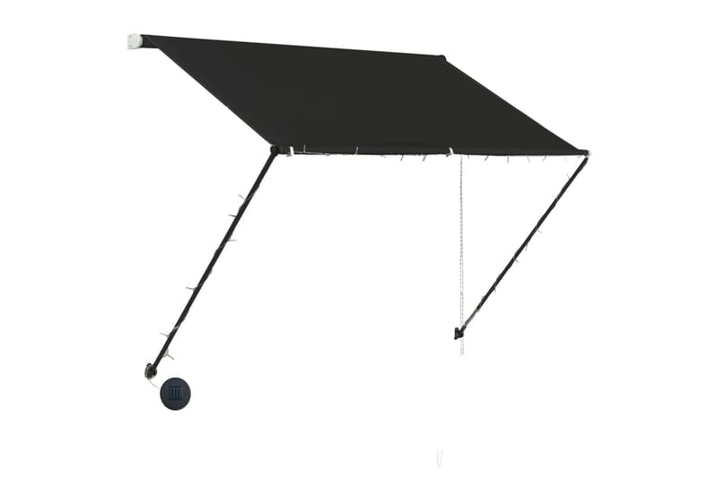 foldemarkise med LED 150x150 cm antracitgrå - Grå - Havemøbler - Solafskærmning - Markiser - Vinduesmarkise