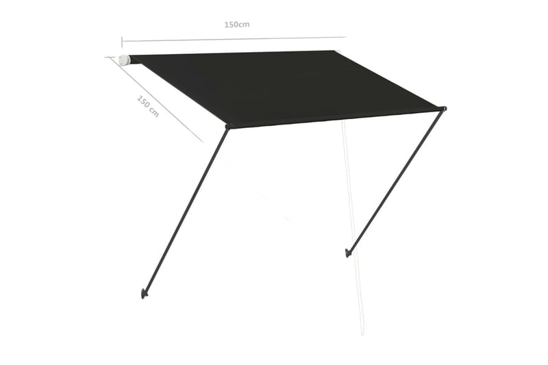 foldemarkise med LED 150x150 cm antracitgrå - Grå - Havemøbler - Solafskærmning - Markiser - Vinduesmarkise