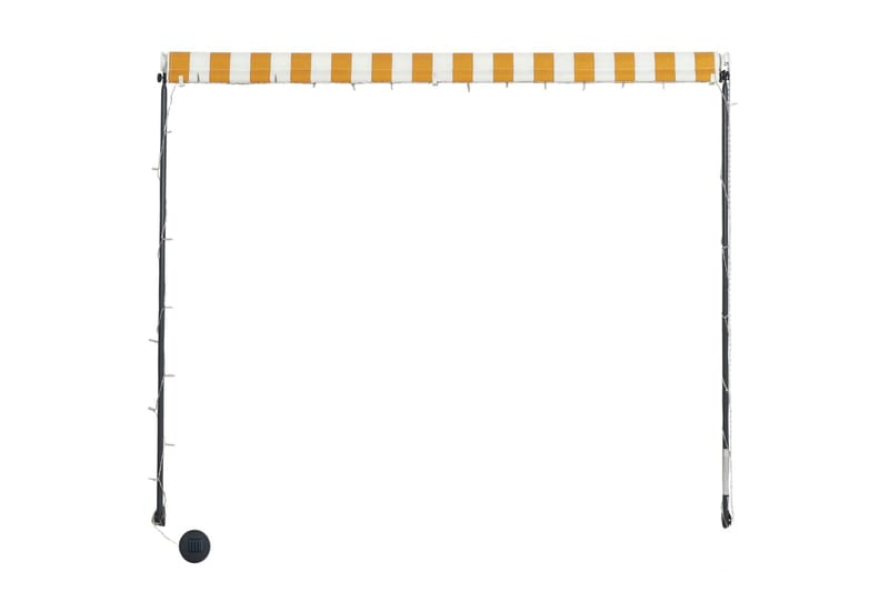 foldemarkise med LED 150x150 cm gul og hvid - Gul - Vinduesmarkise - Markiser