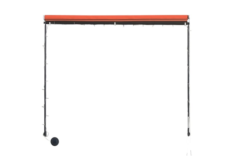 foldemarkise med LED 250x150 cm orange og brun - Flerfarvet - Vinduesmarkise - Markiser