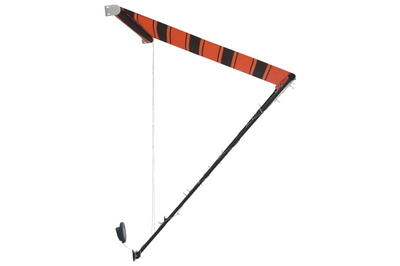 foldemarkise med LED 250x150 cm orange og brun - Flerfarvet - Havemøbler - Solafskærmning - Markiser - Vinduesmarkise