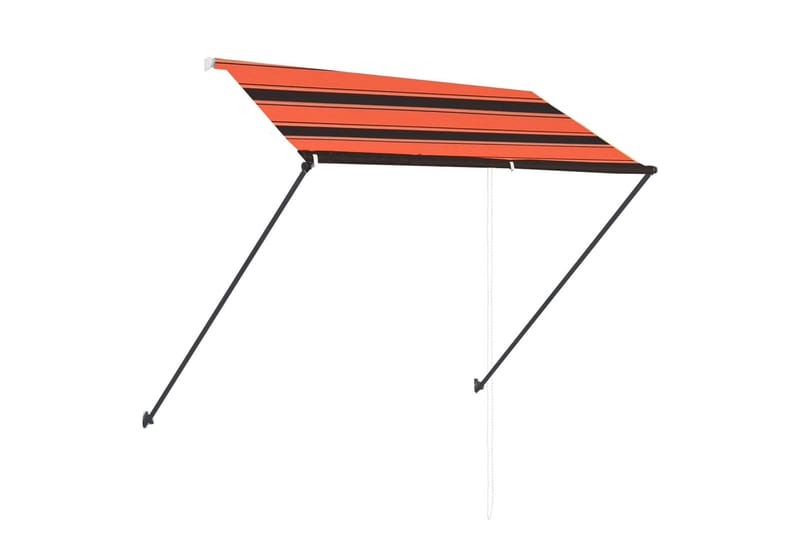 foldemarkise med LED 250x150 cm orange og brun - Flerfarvet - Vinduesmarkise - Markiser