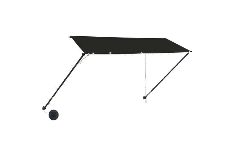 foldemarkise med LED 350x150 cm antracitgrå - Grå - Havemøbler - Solafskærmning - Markiser - Balkonmarkise