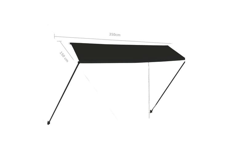 foldemarkise med LED 350x150 cm antracitgrå - Grå - Havemøbler - Solafskærmning - Markiser - Balkonmarkise