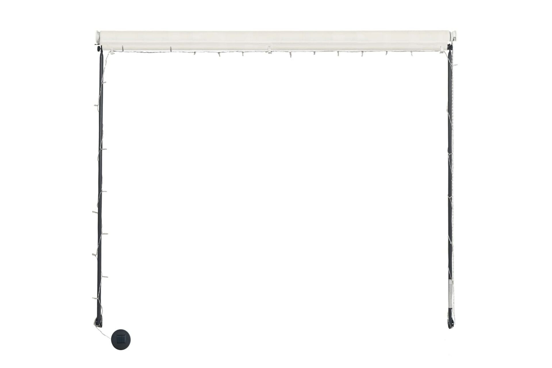 foldemarkise med LED 400x150 cm cremefarvet - Creme - Havemøbler - Solafskærmning - Markiser - Balkonmarkise