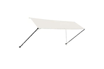 foldemarkise med LED 400x150 cm cremefarvet - Creme - Havemøbler - Solafskærmning - Markiser - Balkonmarkise