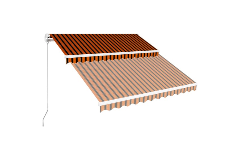 foldemarkise med manuel betjening 350x250 cm orange og brun - Orange - Havemøbler - Solafskærmning - Markiser - Balkonmarkise