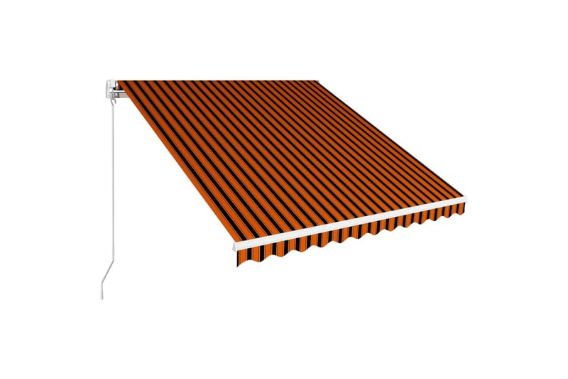 foldemarkise med manuel betjening 350x250 cm orange og brun - Orange - Havemøbler - Solafskærmning - Markiser - Balkonmarkise