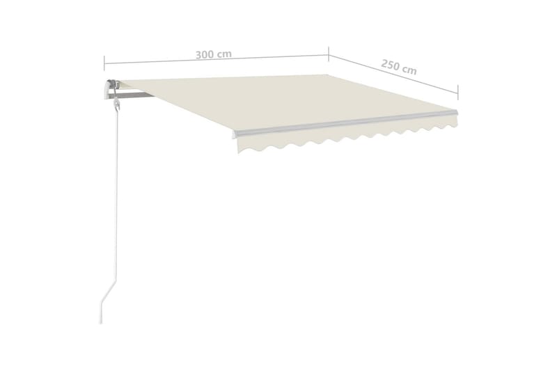 fritstående markise 300x250 cm manuel betjening cremefarvet - Creme - Balkonmarkise - Markiser - Terrassemarkise