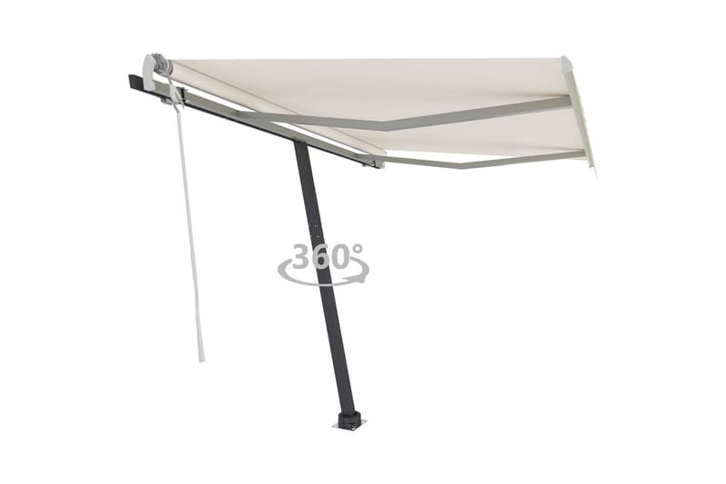 fritstående markise 300x250 cm manuel betjening cremefarvet - Creme - Havemøbler - Solafskærmning - Markiser - Balkonmarkise
