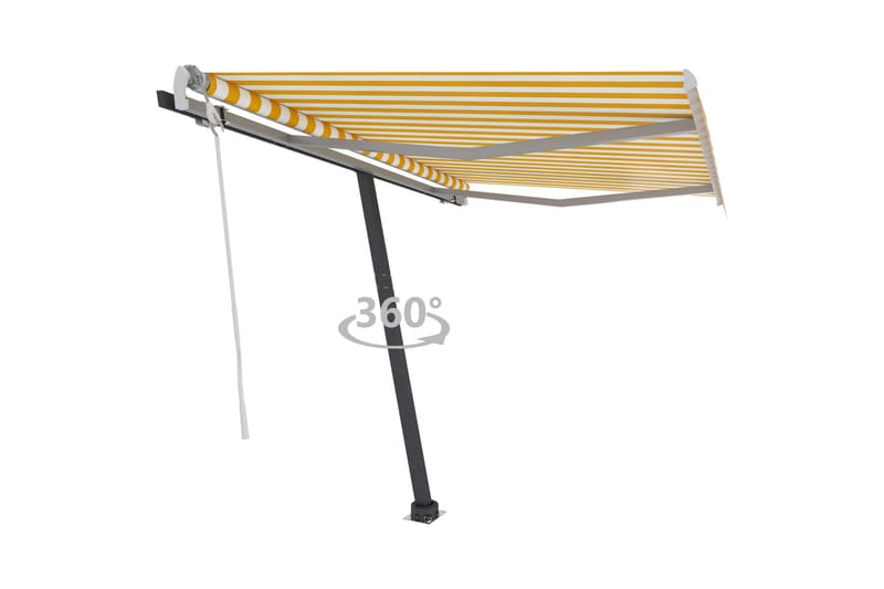 fritstående markise 300x250 cm manuel betjening - Gul - Havemøbler - Solafskærmning - Markiser - Balkonmarkise