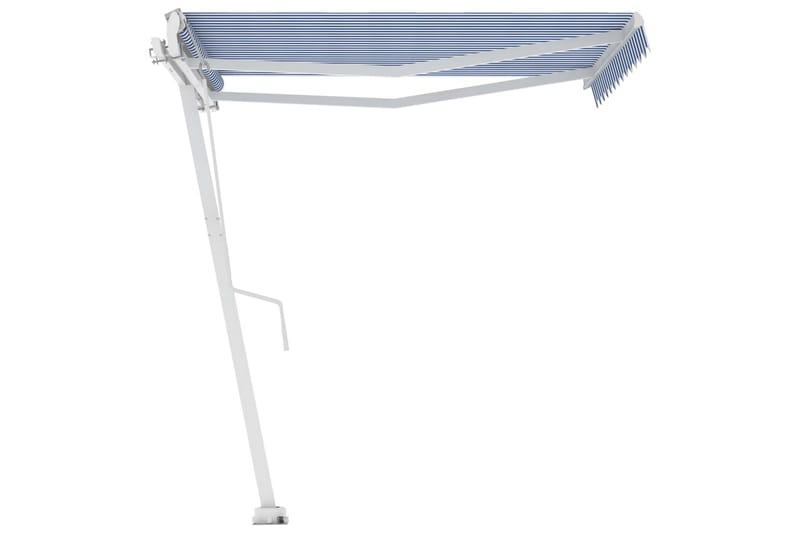 fritstående markise 350x250 cm automatisk betjening blå/hvid - Blå - Havemøbler - Solafskærmning - Markiser - Balkonmarkise