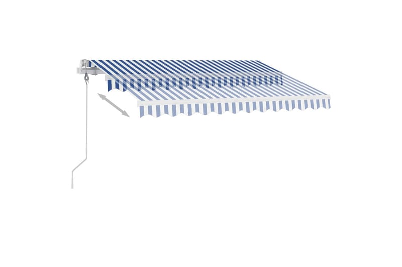 fritstående markise 350x250 cm automatisk betjening blå/hvid - Blå - Havemøbler - Solafskærmning - Markiser - Balkonmarkise
