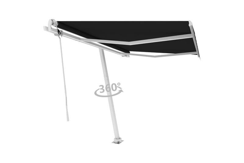 fritstående markise 350x250 cm automatisk betjening grå - Antracit - Havemøbler - Solafskærmning - Markiser - Balkonmarkise