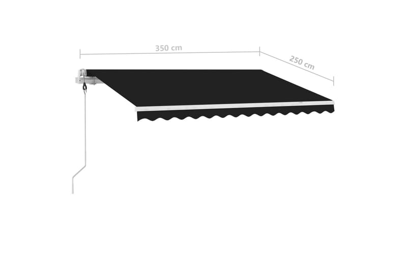 fritstående markise 350x250 cm automatisk betjening grå - Antracit - Havemøbler - Solafskærmning - Markiser - Balkonmarkise