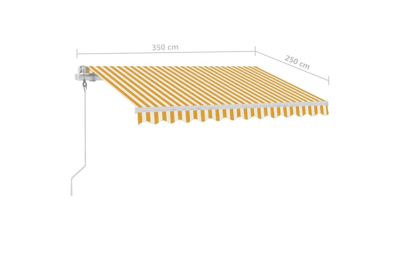 fritstående markise 350x250 cm automatisk betjening gul/hvid - Gul - Balkonmarkise - Markiser - Terrassemarkise