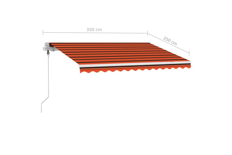 fritstående markise 350x250 cm automatisk betjening - Orange - Balkonmarkise - Markiser - Terrassemarkise