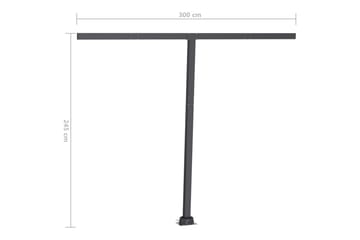 fritstående markise 350x250 cm manuel betjening - Antracit - Havemøbler - Solafskærmning - Markiser - Balkonmarkise