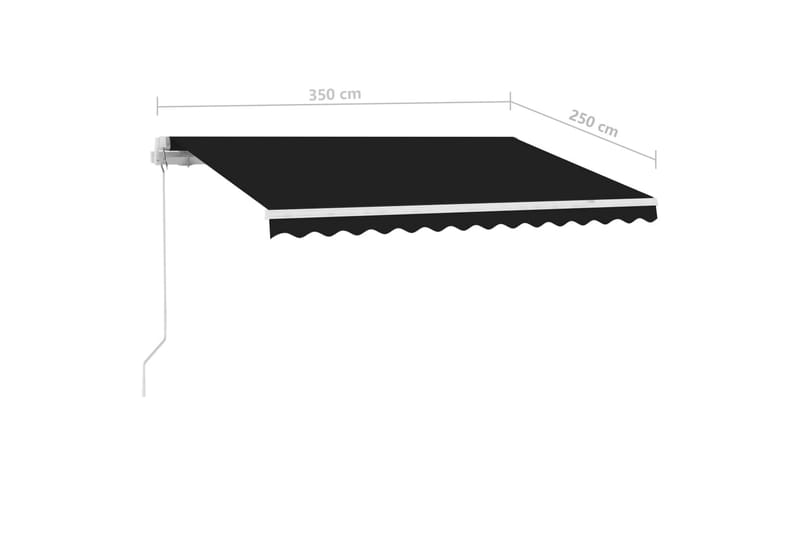 fritstående markise 350x250 cm manuel betjening antracitgrå - Antracit - Balkonmarkise - Markiser - Terrassemarkise