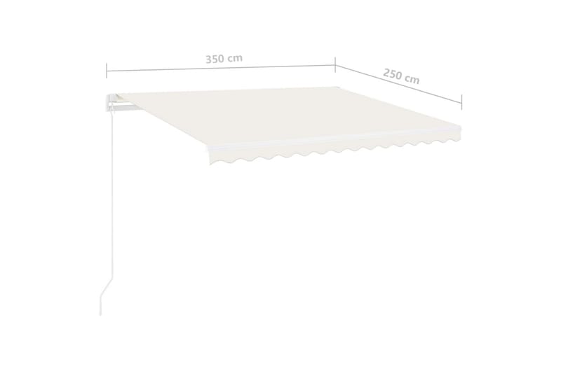 fritstående markise 350x250 cm manuel betjening cremefarvet - Creme - Havemøbler - Solafskærmning - Markiser - Balkonmarkise
