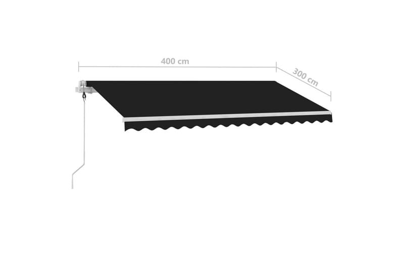 fritstående markise 400x300 cm automatisk betjening - Antracit - Balkonmarkise - Markiser - Terrassemarkise