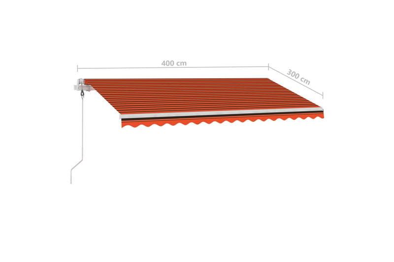 fritstående markise 400x300 cm automatisk betjening - Orange - Balkonmarkise - Markiser - Terrassemarkise