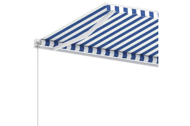 fritstående markise 400x300 cm manuel betjening blå/hvid - Blå - Havemøbler - Solafskærmning - Markiser - Balkonmarkise