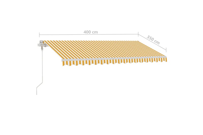 fritstående markise 400x350 cm automatisk betjening gul/hvid - Gul - Havemøbler - Solafskærmning - Markiser - Balkonmarkise