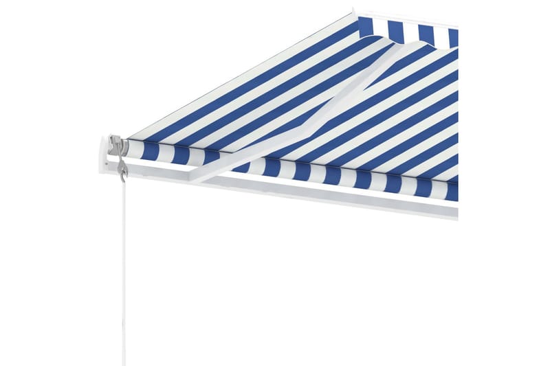 fritstående markise 450x300 cm automatisk betjening blå/hvid - Blå - Havemøbler - Solafskærmning - Markiser - Balkonmarkise