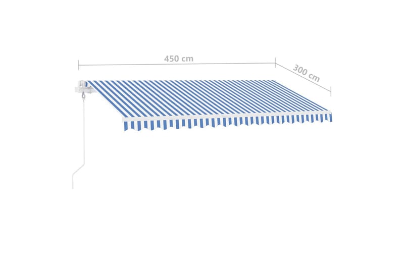 fritstående markise 450x300 cm automatisk betjening blå/hvid - Blå - Balkonmarkise - Markiser - Terrassemarkise