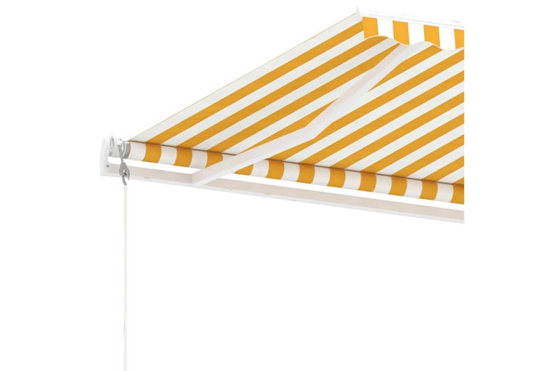 fritstående markise 450x300 cm automatisk betjening gul/hvid - Gul - Havemøbler - Solafskærmning - Markiser - Balkonmarkise