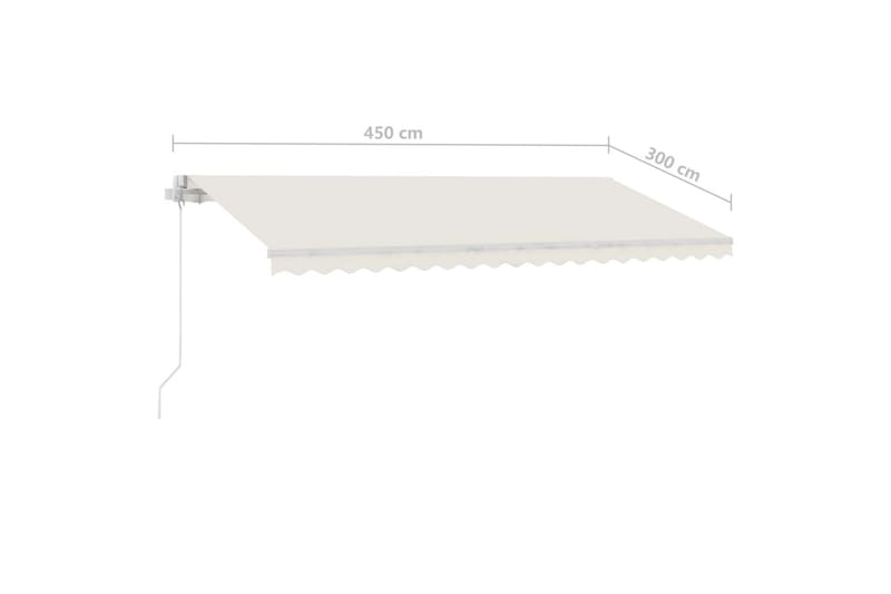fritstående markise 450x300 cm manuel betjening cremefarvet - Creme - Havemøbler - Solafskærmning - Markiser - Balkonmarkise