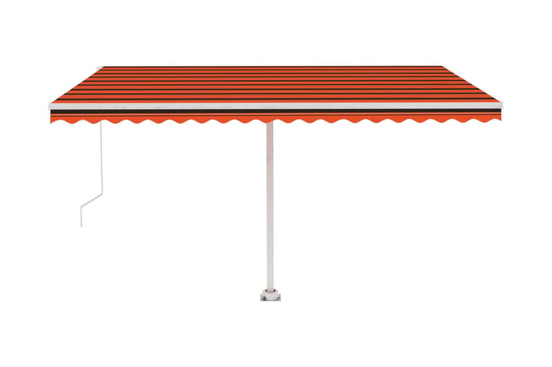fritstående markise 450x300 cm manuel betjening orange/brun - Orange - Havemøbler - Solafskærmning - Markiser - Balkonmarkise