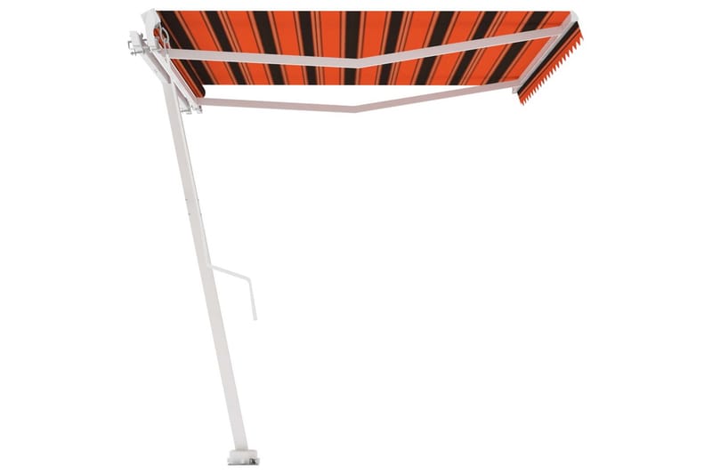 fritstående markise 450x300 cm manuel betjening orange/brun - Orange - Havemøbler - Solafskærmning - Markiser - Balkonmarkise