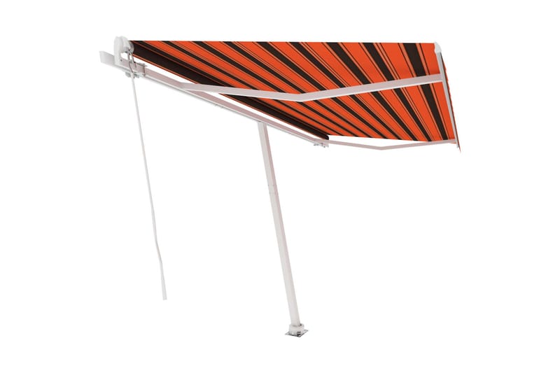 fritstående markise 450x300 cm manuel betjening orange/brun - Orange - Havemøbler - Solafskærmning - Markiser - Balkonmarkise