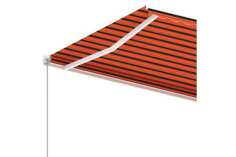 fritstående markise 450x300 cm manuel betjening orange/brun - Orange - Havemøbler - Solafskærmning - Markiser - Balkonmarkise