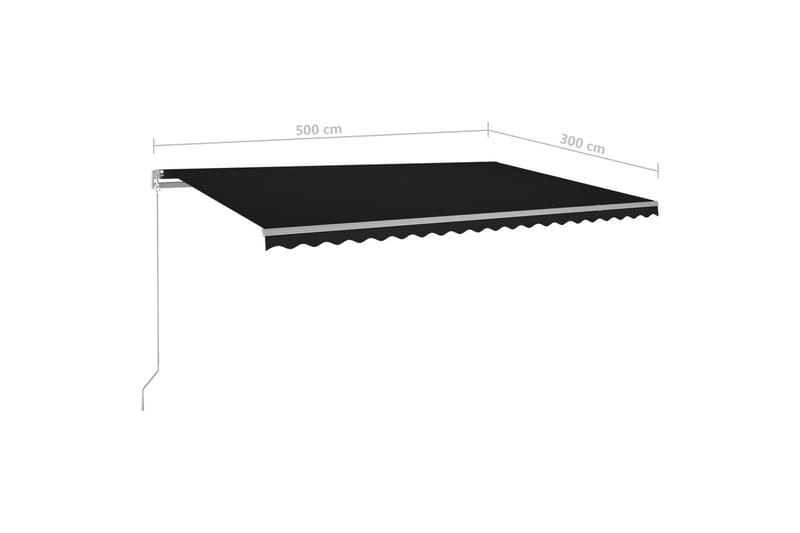 fritstående markise 500x300 cm automatisk betjening - Antracit - Balkonmarkise - Markiser - Terrassemarkise