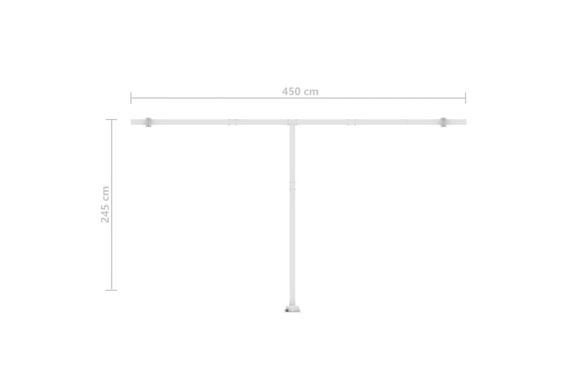 fritstående markise 500x300 cm automatisk betjening blå/hvid - Blå - Balkonmarkise - Markiser - Terrassemarkise