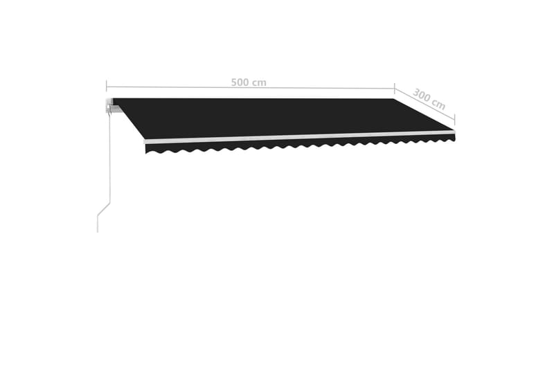 fritstående markise 500x300 cm manuel betjening antracitgrå - Antracit - Havemøbler - Solafskærmning - Markiser - Balkonmarkise