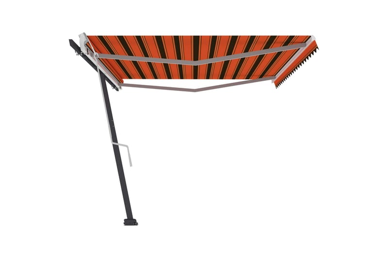 fritstående markise 500x300 cm manuel betjening orange/brun - Orange - Balkonmarkise - Markiser - Terrassemarkise