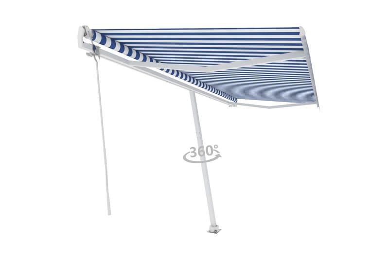 fritstående markise 500x350 cm automatisk betjening - Blå - Havemøbler - Solafskærmning - Markiser - Balkonmarkise
