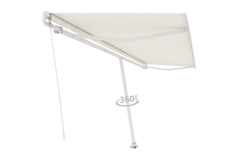 fritstående markise 500x350 cm manuel betjening cremefarvet - Creme - Havemøbler - Solafskærmning - Markiser - Balkonmarkise
