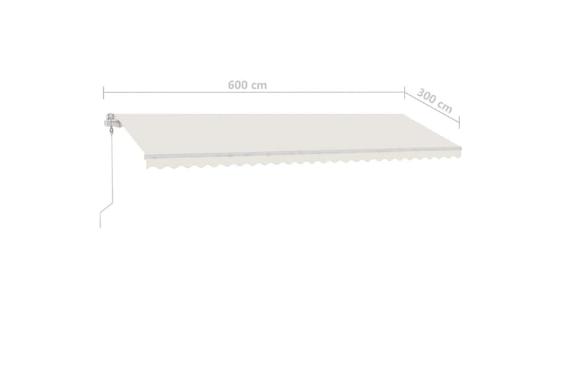 fritstående markise 600x300 cm automatisk betjening - Creme - Havemøbler - Solafskærmning - Markiser - Balkonmarkise