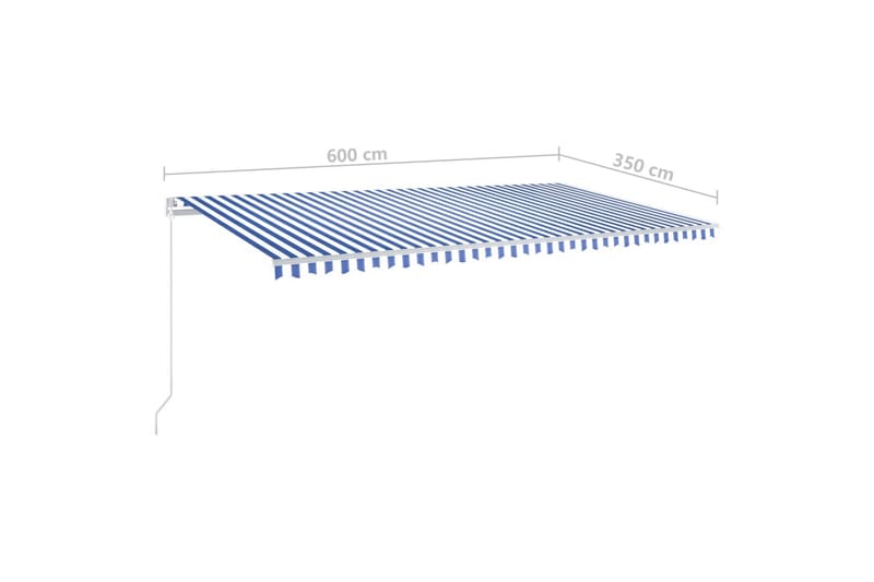 fritstående markise 600x350 cm automatisk betjening - Blå - Balkonmarkise - Markiser - Terrassemarkise