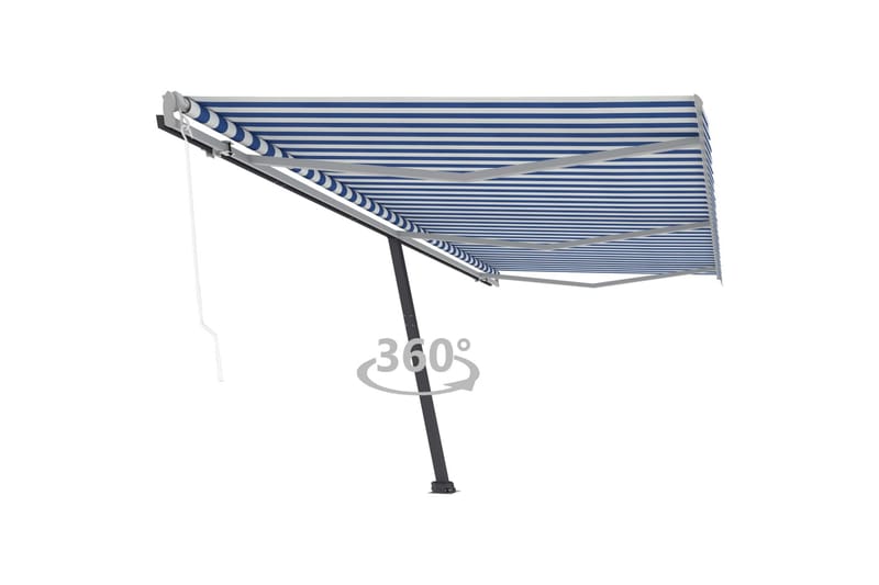 fritstående markise 600x350 cm automatisk betjening - Blå - Havemøbler - Solafskærmning - Markiser - Balkonmarkise