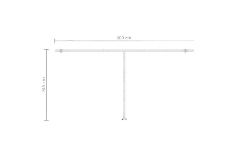 fritstående markise 600x350 cm automatisk betjening blå/hvid - Blå - Havemøbler - Solafskærmning - Markiser - Balkonmarkise