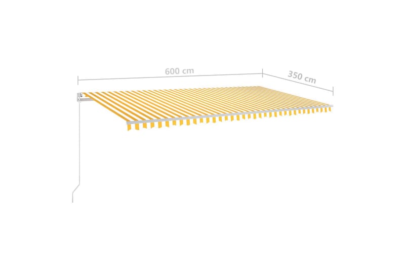 fritstående markise 600x350 cm automatisk betjening - Gul - Havemøbler - Solafskærmning - Markiser - Balkonmarkise