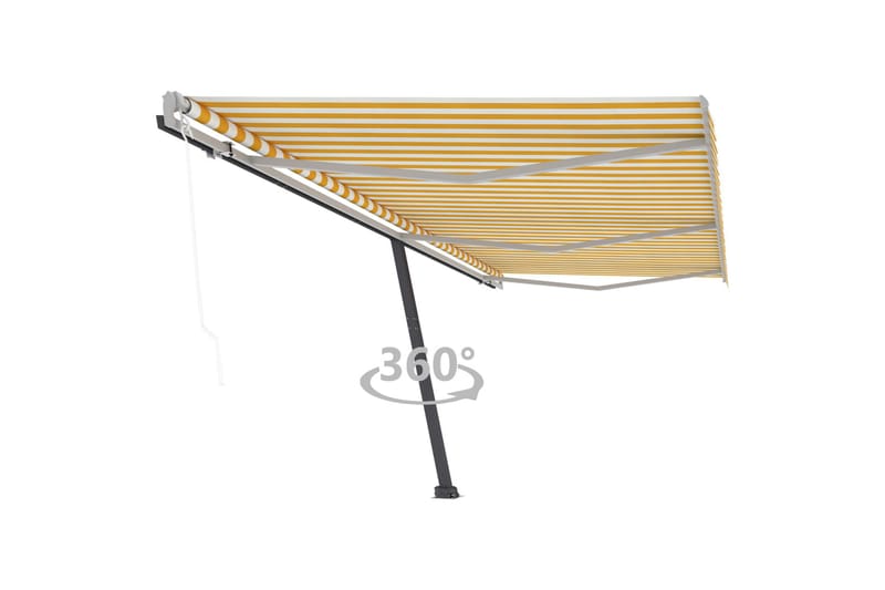 fritstående markise 600x350 cm automatisk betjening - Gul - Havemøbler - Solafskærmning - Markiser - Balkonmarkise